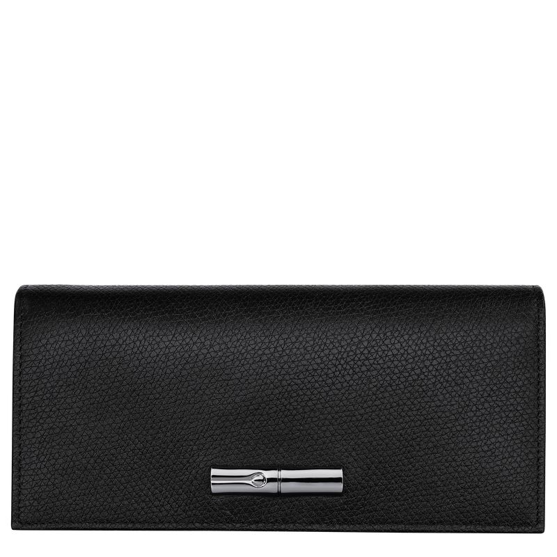 Black Longchamp Le Roseau Flap Women Wallet | US-231QOBLXV
