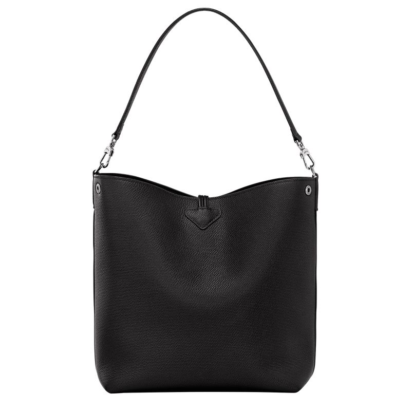 Black Longchamp Le Roseau M Women Shoulder Bag | US-694PBFHEK