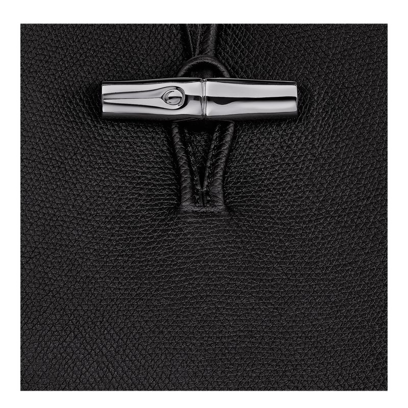 Black Longchamp Le Roseau M Women Shoulder Bag | US-694PBFHEK