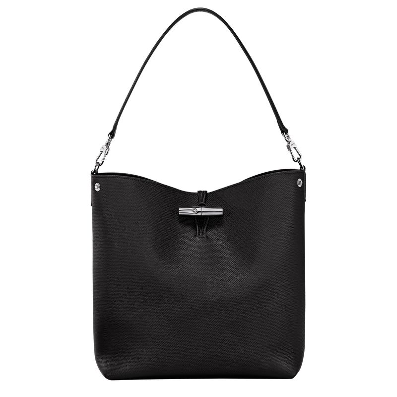 Black Longchamp Le Roseau M Women Shoulder Bag | US-694PBFHEK