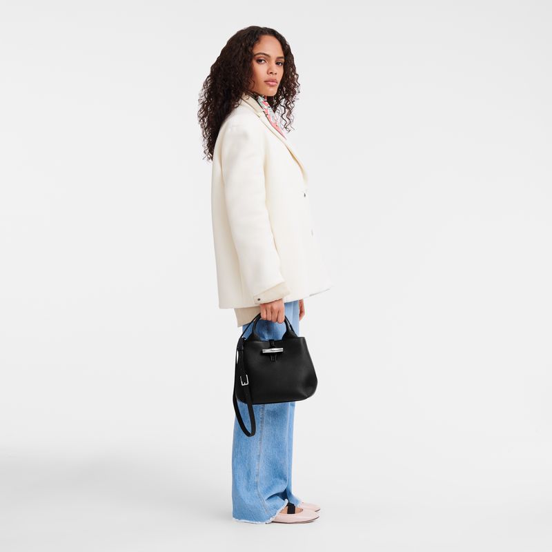 Black Longchamp Le Roseau S Women Handbag | US-756SDUXEN