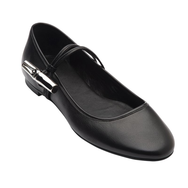 Black Longchamp Le Roseau Women Ballerinas | US-107RPSYON