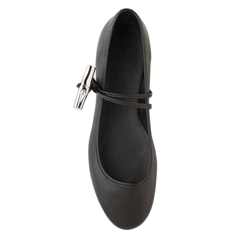 Black Longchamp Le Roseau Women Ballerinas | US-107RPSYON