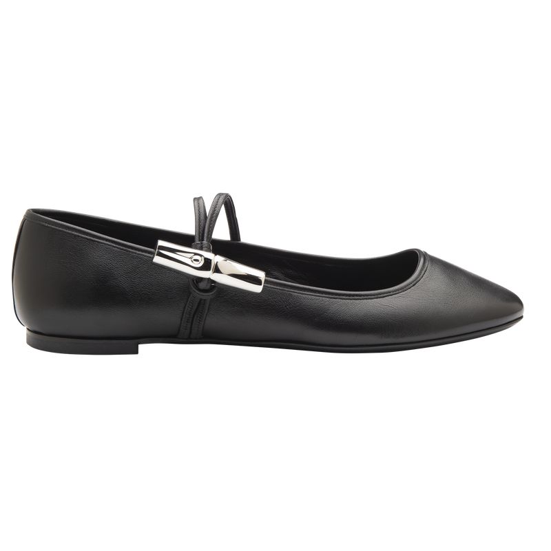 Black Longchamp Le Roseau Women Ballerinas | US-107RPSYON