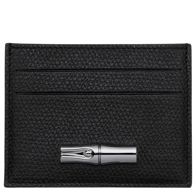 Black Longchamp Le Roseau Women Card Holder | US-415VEWAKH