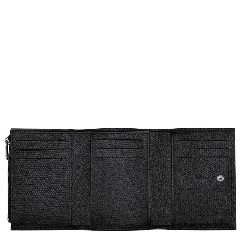 Black Longchamp Le Roseau Women Wallet | US-459BUCSJE