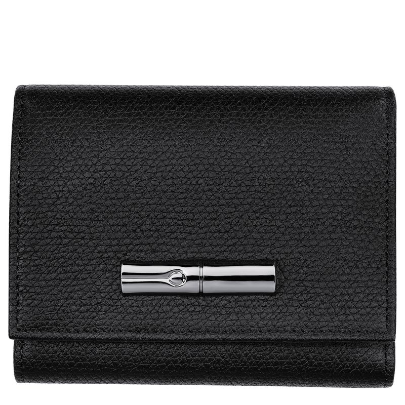 Black Longchamp Le Roseau Women Wallet | US-459BUCSJE