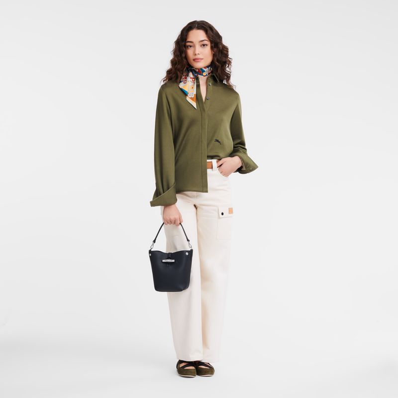 Black Longchamp Le Roseau Xs Women Bucket Bag | US-467QHMPUF