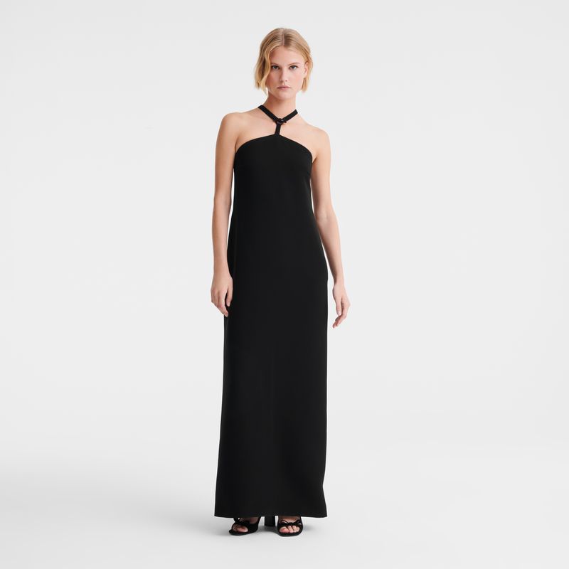 Black Longchamp Long Women Dress | US-275XZLJMW