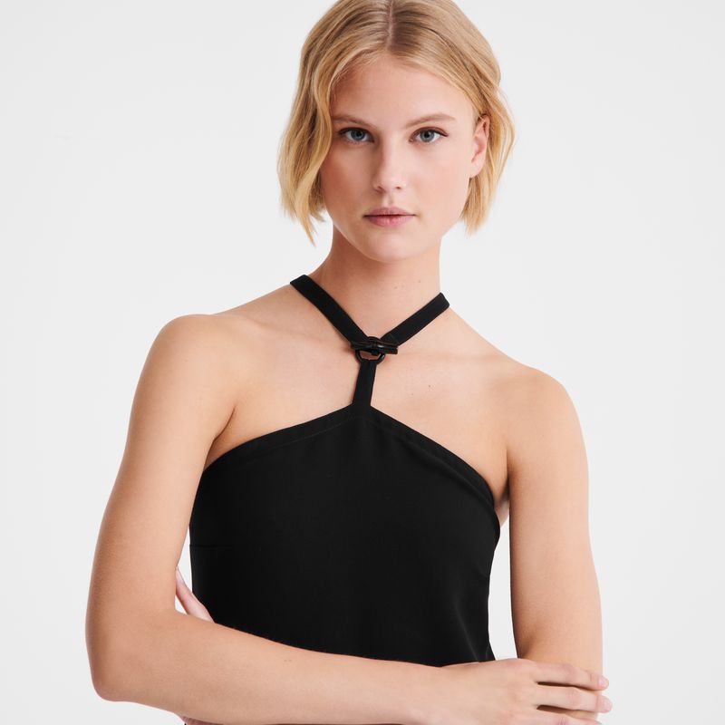 Black Longchamp Long Women Dress | US-275XZLJMW