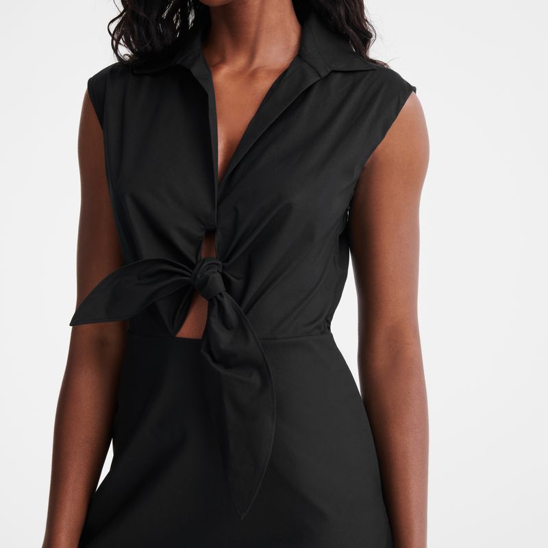 Black Longchamp Long Women Dress | US-340GFEYLU