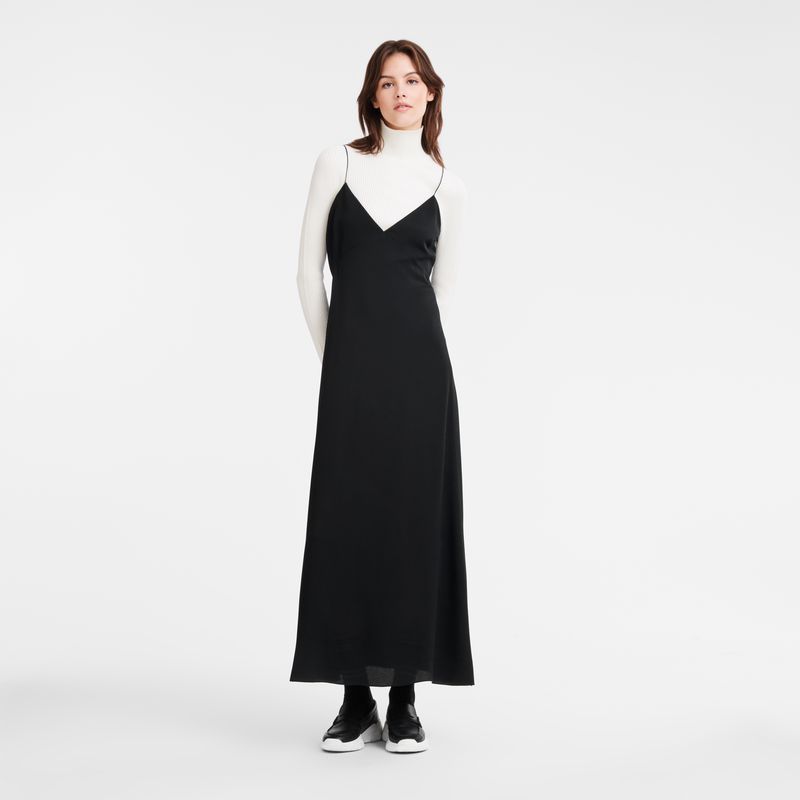 Black Longchamp Long Women Dress | US-526OLZAUH