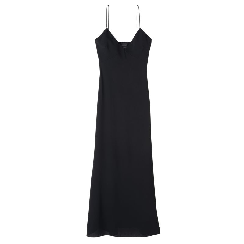 Black Longchamp Long Women Dress | US-526OLZAUH