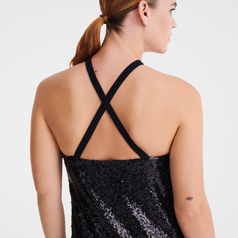 Black Longchamp Long Women Dress | US-692XMLEBW