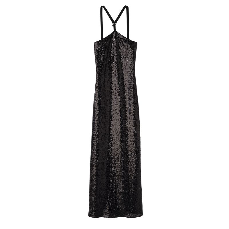 Black Longchamp Long Women Dress | US-692XMLEBW