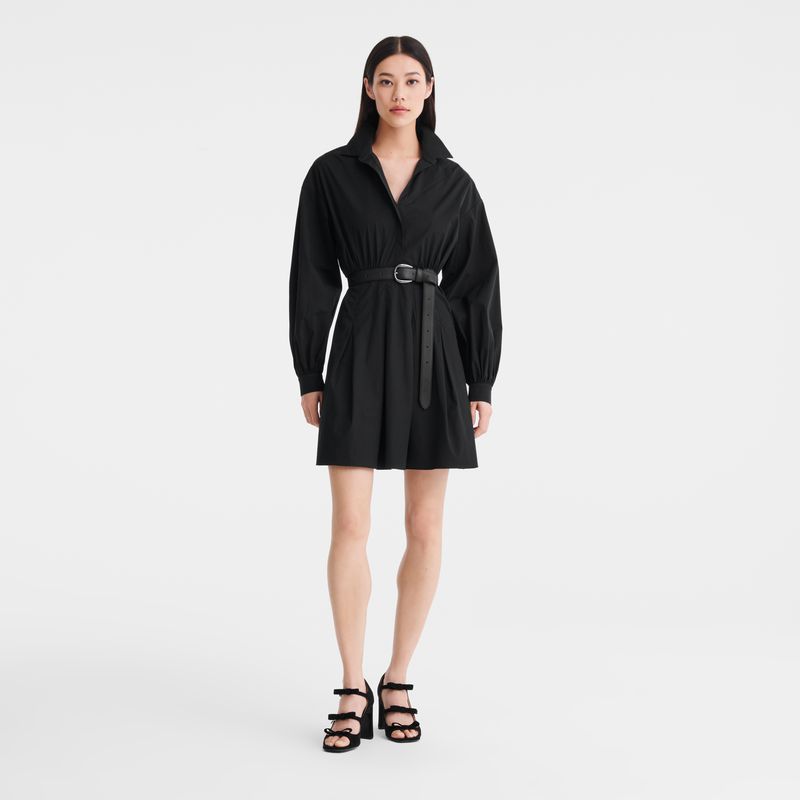 Black Longchamp Popelin Women Dress | US-681LCAYHS