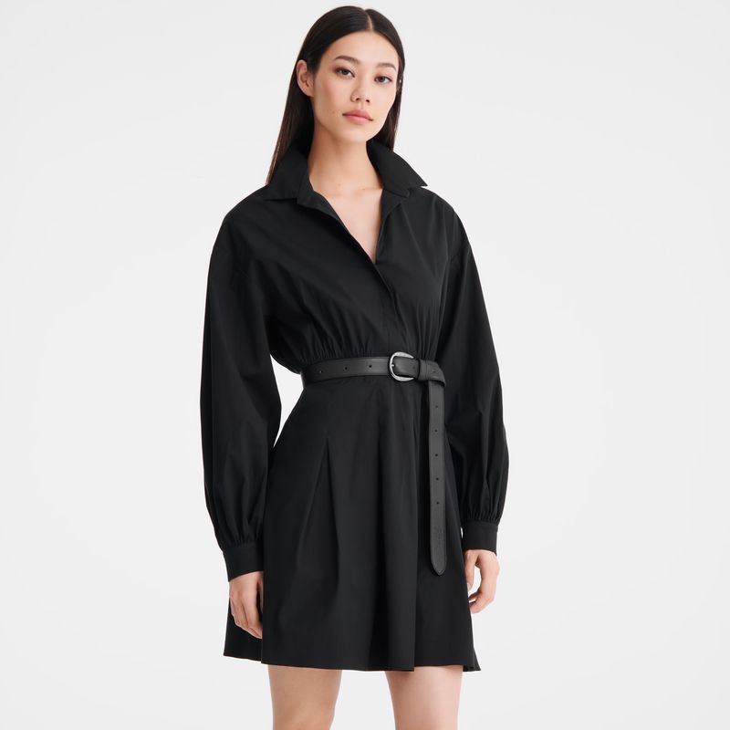 Black Longchamp Popelin Women Dress | US-681LCAYHS