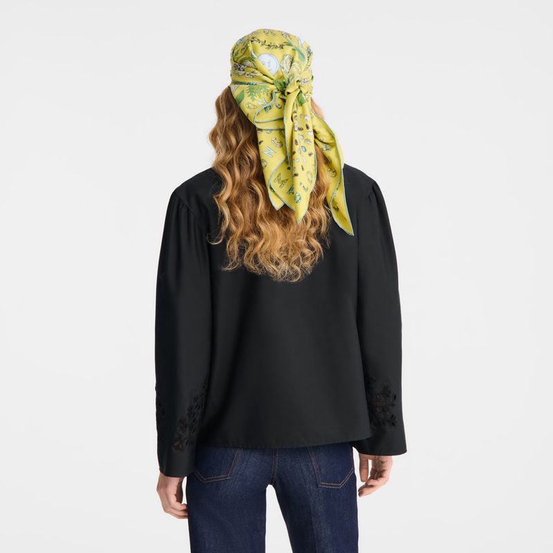 Black Longchamp Poplin Embroidered Women Blouse | US-305TBZVID