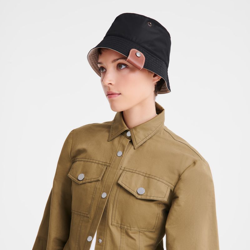 Black Longchamp Reversible Women Bucket Hat | US-536EBNCAQ