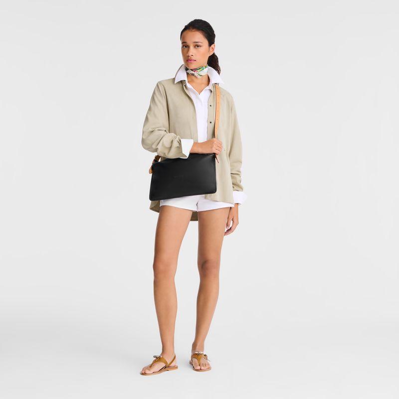 Black Longchamp Smoothie M Women Crossbody Bag | US-917TSUKPW