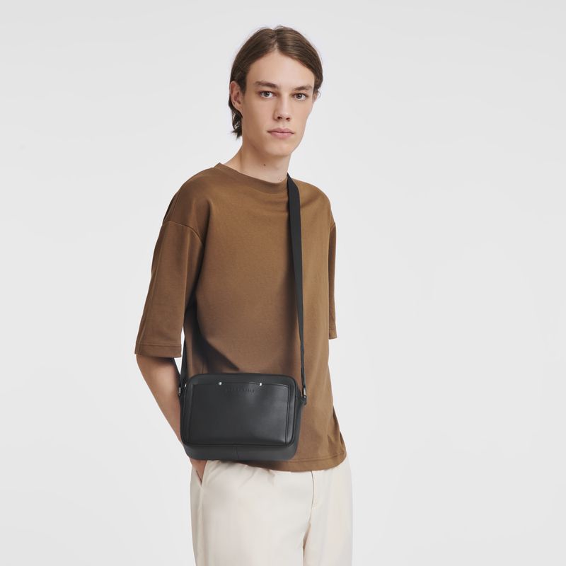 Black Longchamp Sur Seine Camera Men Crossbody Bag | US-394PESQWN