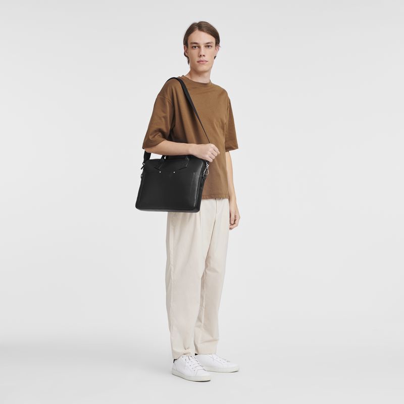 Black Longchamp Sur Seine Men Briefcase | US-329XMYNLE