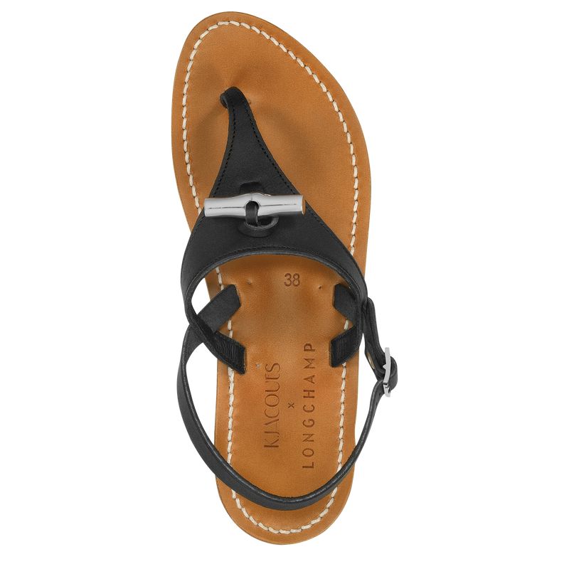 Black Longchamp X K.Jacques Women Sandals | US-401CPWKFR