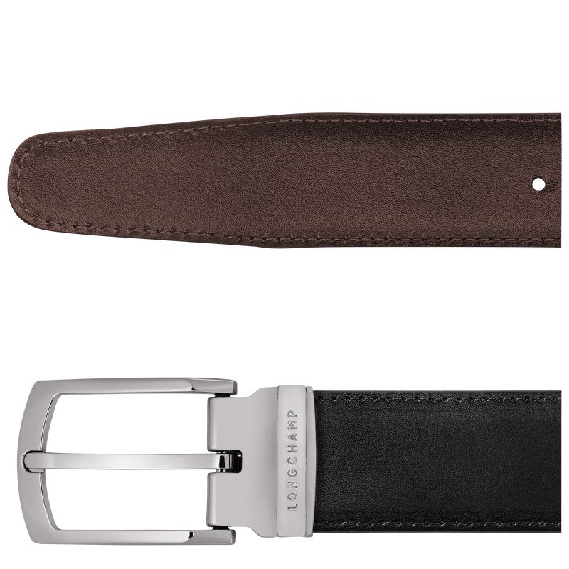 Black / Beige Longchamp Delta Box Men Belt | US-942MGPLZH