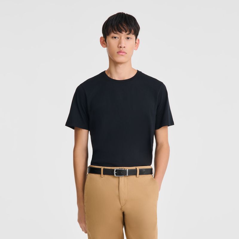 Black / Beige Longchamp Delta Box Men Belt | US-942MGPLZH