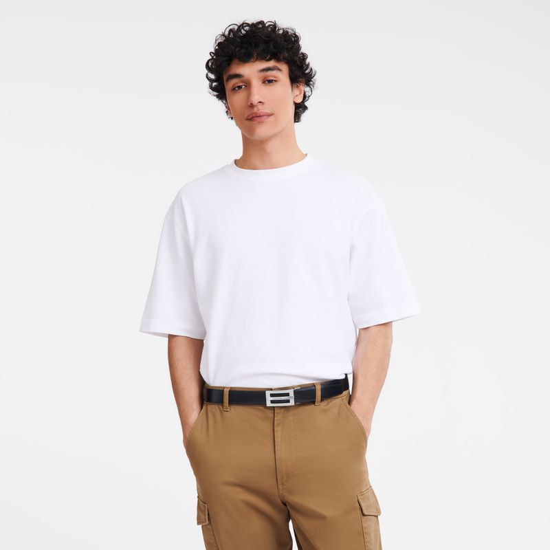 Black / Beige Longchamp Delta Box Men Belt | US-413SHYEZT