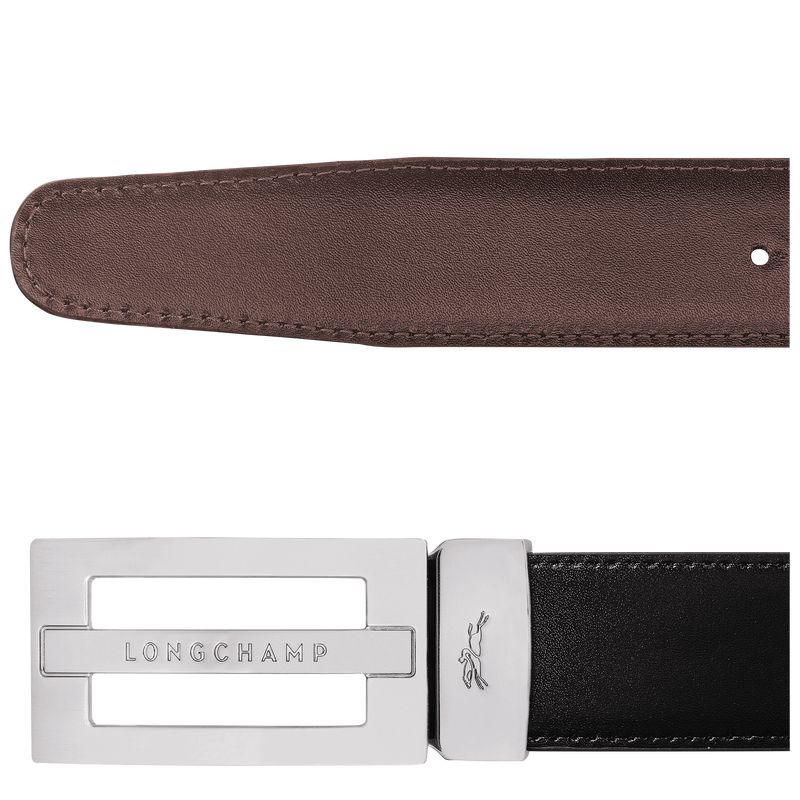 Black / Beige Longchamp Delta Box Men Belt | US-413SHYEZT