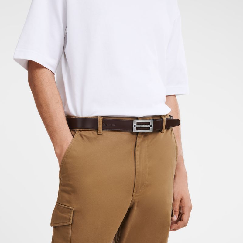 Black / Beige Longchamp Delta Box Men Belt | US-413SHYEZT