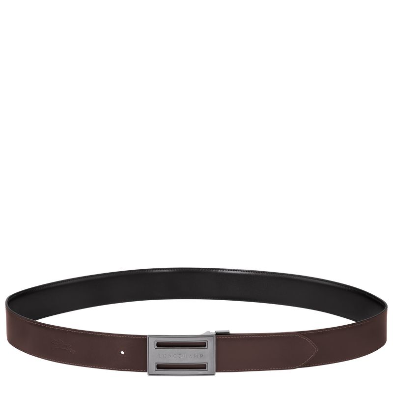 Black / Beige Longchamp Delta Box Men Belt | US-529OGPTQR
