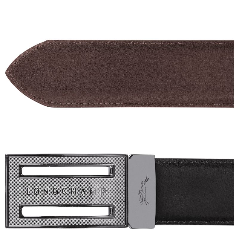 Black / Beige Longchamp Delta Box Men Belt | US-529OGPTQR