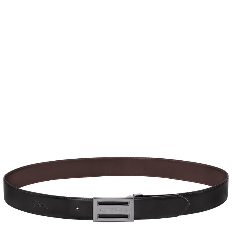 Black / Beige Longchamp Delta Box Men Belt | US-529OGPTQR