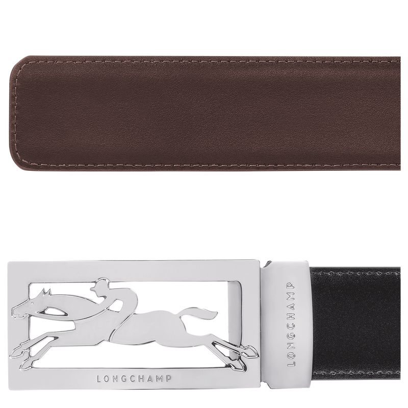 Black / Beige Longchamp Delta Box Men Belt | US-235ZSYQNC