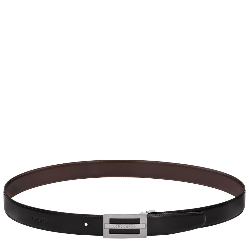 Black / Beige Longchamp Delta Box Men Belt | US-346GZQHKA