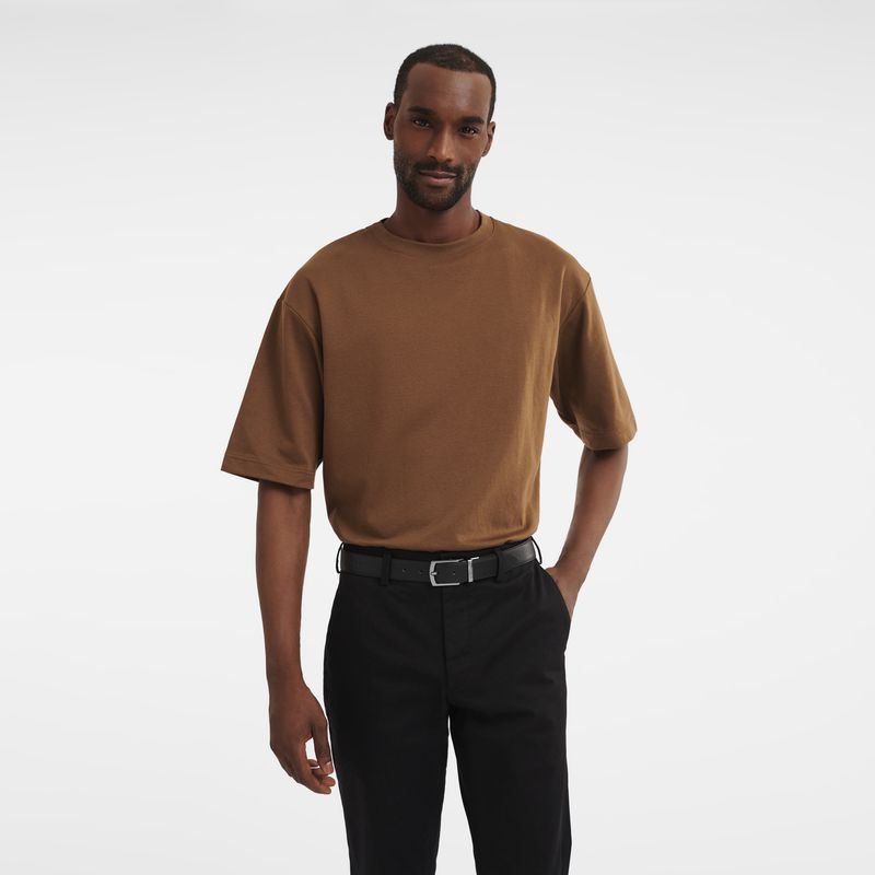 Black / Beige Longchamp Sur Seine Men Belt | US-647PQUXLG