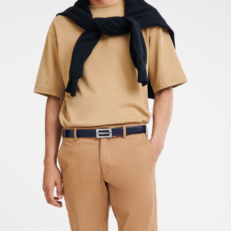 Black / Navy Longchamp Delta Box Men Belt | US-157UTBVSP
