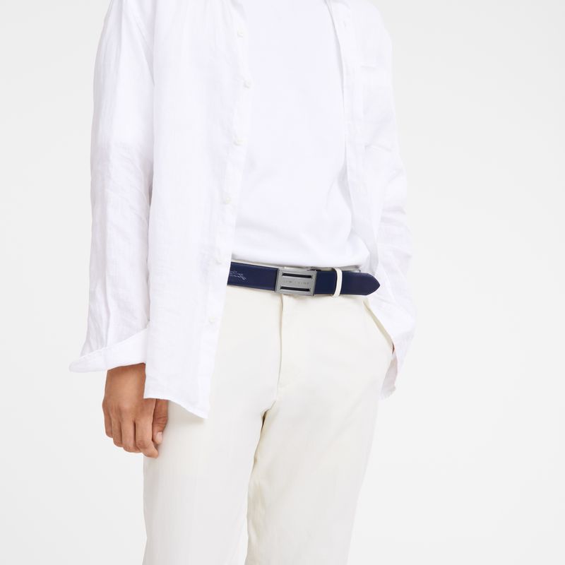 Black / Navy Longchamp Delta Box Men Belt | US-759JWTGLR