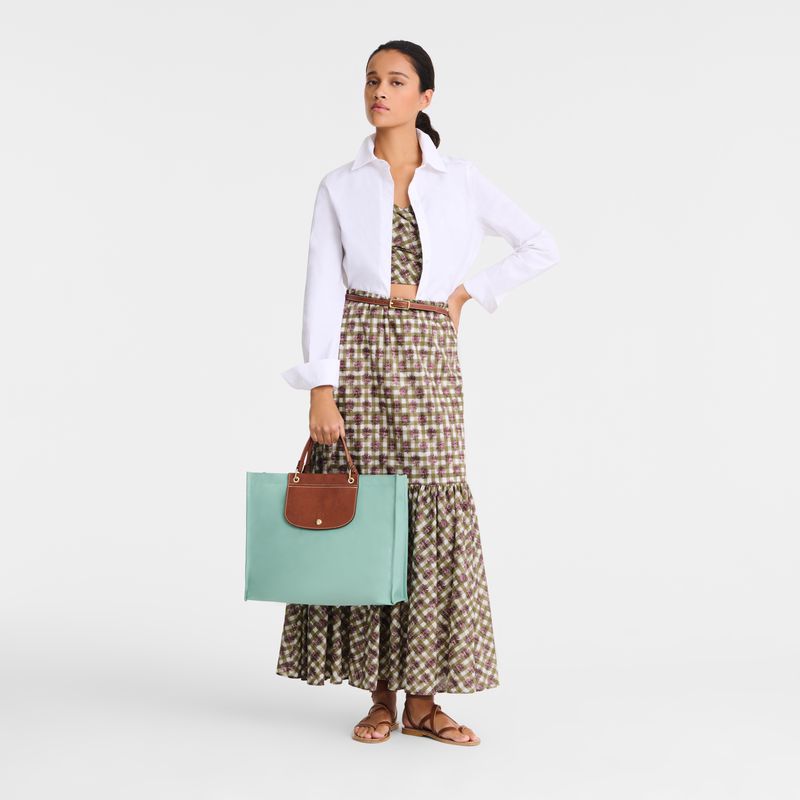 Blue Green Longchamp Cabas L Women Tote Bag | US-613CUOXSD