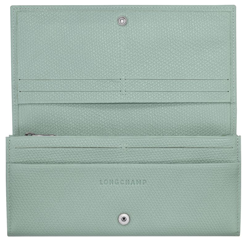 Blue Green Longchamp Le Roseau Flap Women Wallet | US-087RJOULE