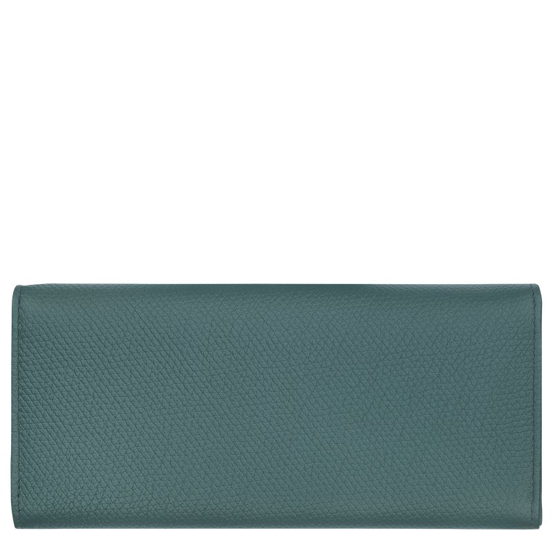 Blue Green Longchamp Le Roseau Flap Women Wallet | US-642JCTKME