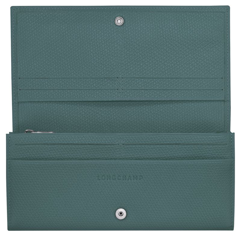 Blue Green Longchamp Le Roseau Flap Women Wallet | US-642JCTKME
