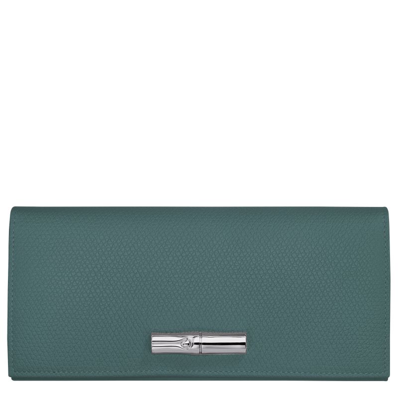 Blue Green Longchamp Le Roseau Flap Women Wallet | US-642JCTKME