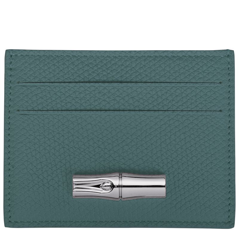 Blue Green Longchamp Le Roseau Women Card Holder | US-906USONBF