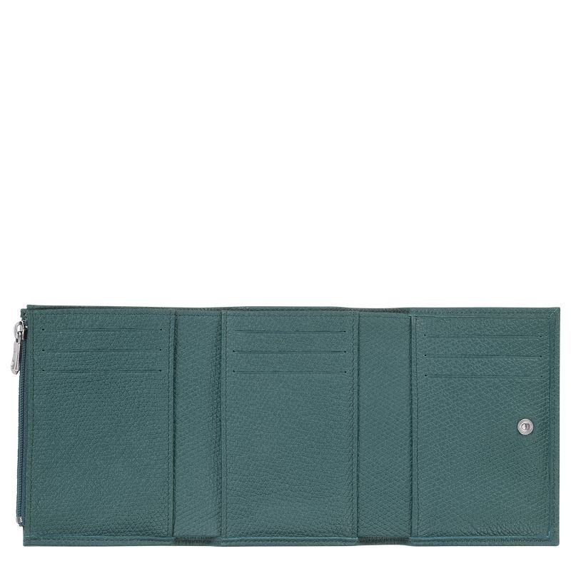 Blue Green Longchamp Le Roseau Women Wallet | US-108ETKULR