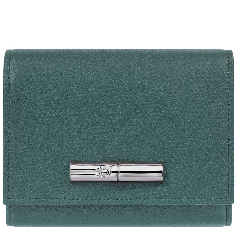 Blue Green Longchamp Le Roseau Women Wallet | US-108ETKULR
