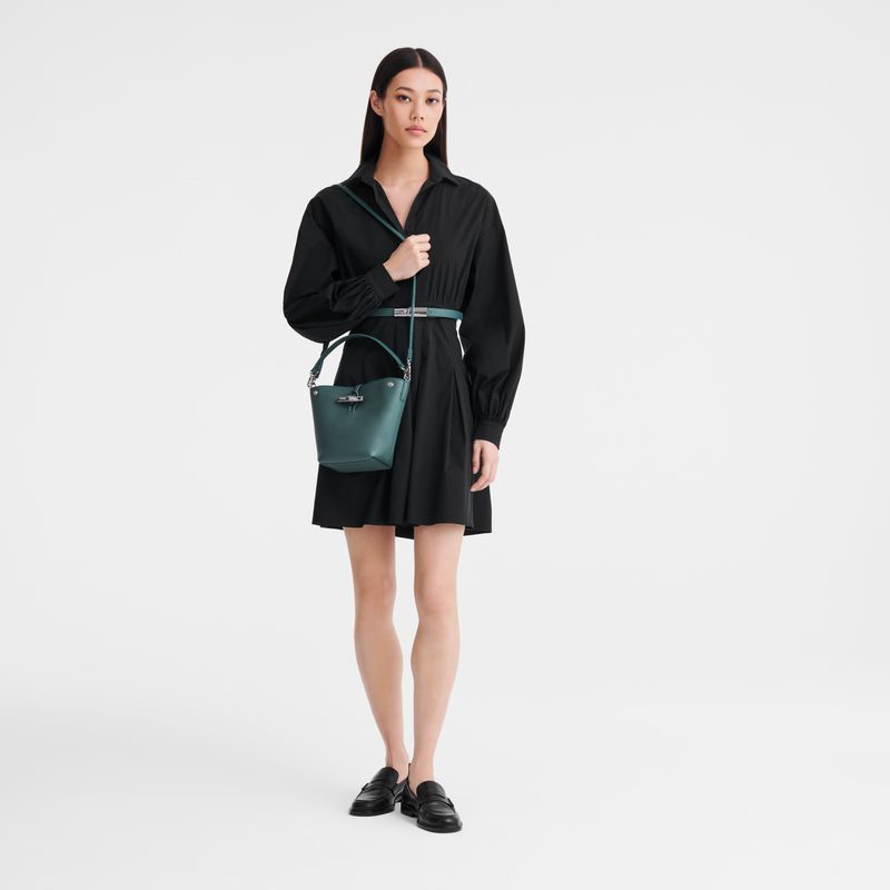 Blue Green Longchamp Le Roseau Xs Women Bucket Bag | US-654UTXEFK
