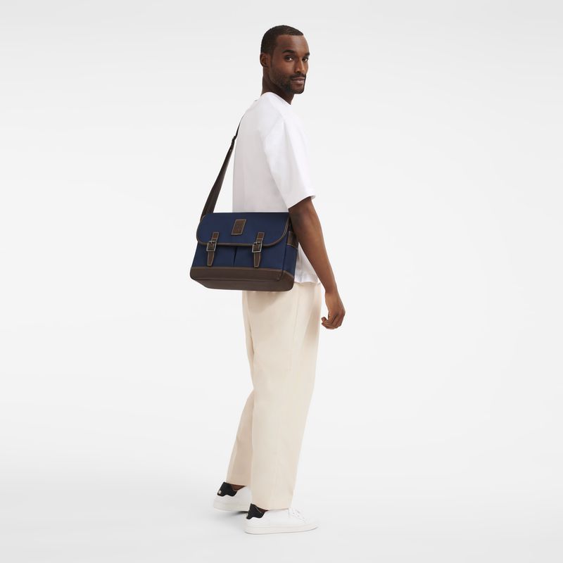 Blue Longchamp Boxford L Men Crossbody Bag | US-197THKNEV